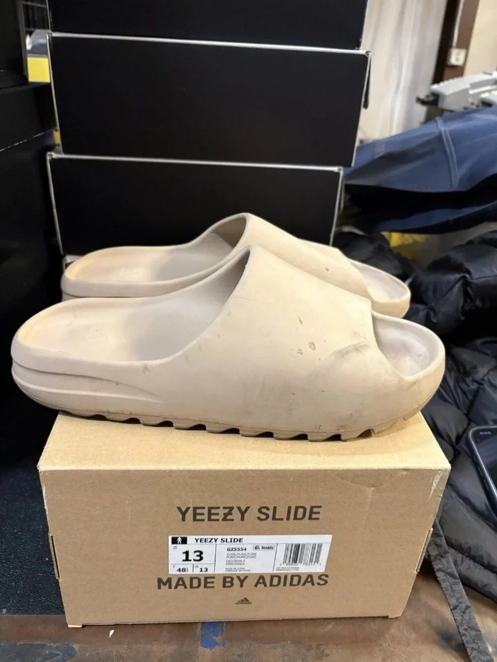 WORN Men’s Yeezy Slide Pure (First Release) GZ5554 Size 13 WITH BOX